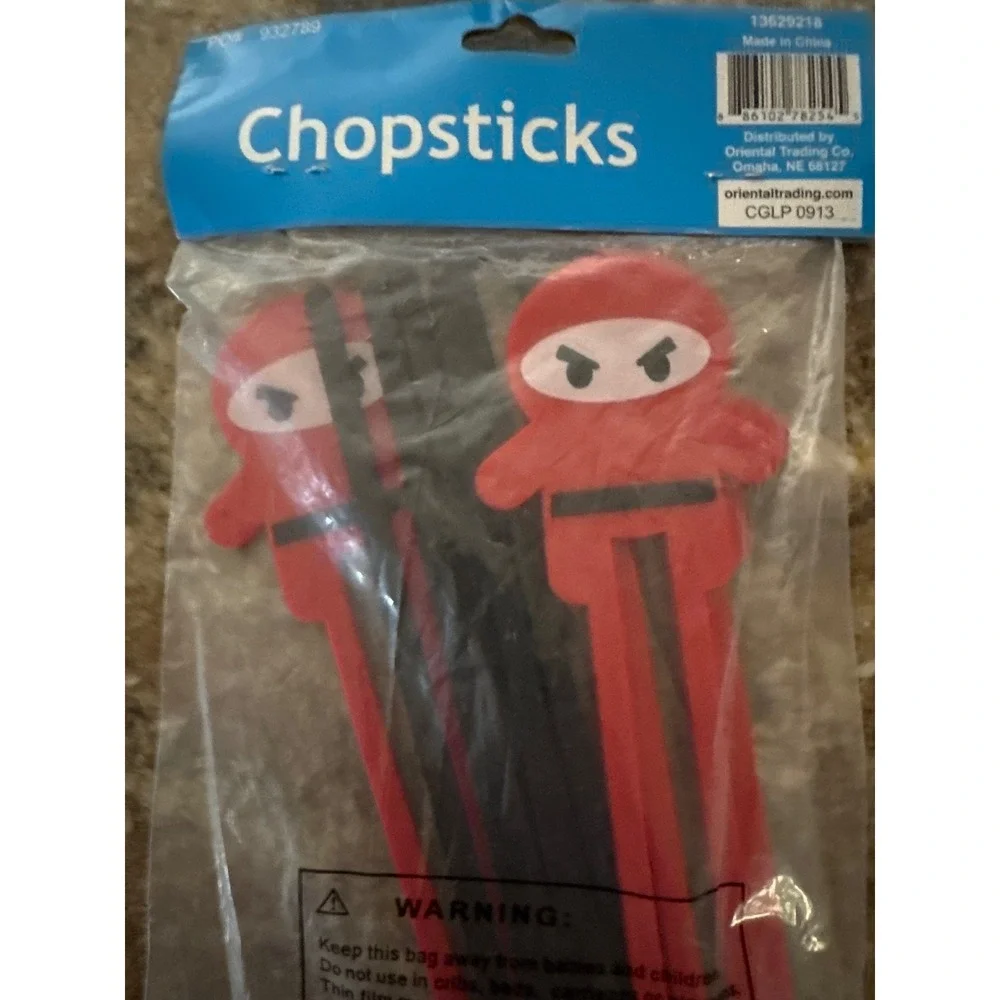 Ninja‎ Chopsticks 12 Pairs Red Black Kids Training 13629218 Party Favors